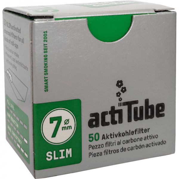 actiTube Slim 7 mm Aktivkohlefilter (50 Stück)