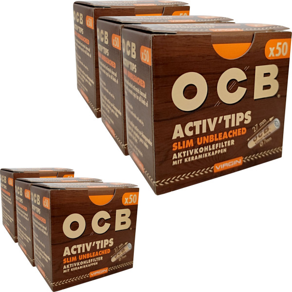 [Stückliste] OCB Activ'Tips Slim Unbleached 7 mm (6x50 Stück)
