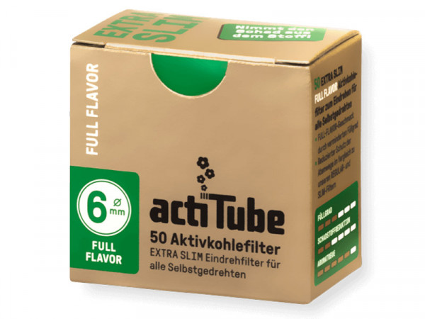 actiTube Extra Slim Full Flavor 6 mm (VE:10 x 50 Filter)