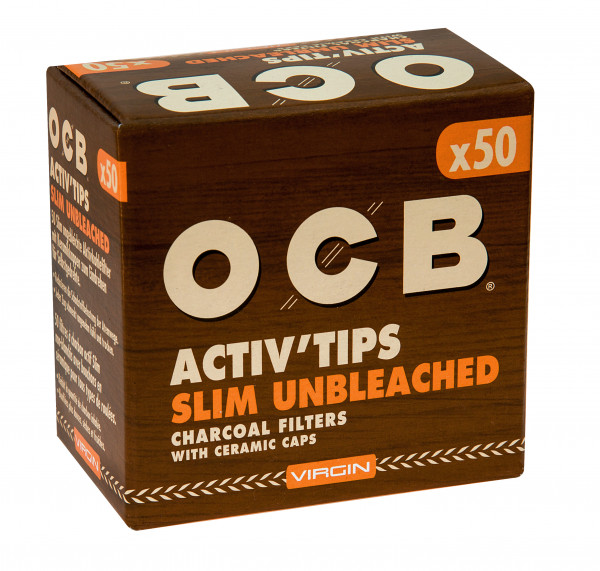 OCB Activ'Tips Slim Unbleached 7 mm (50 Stück)