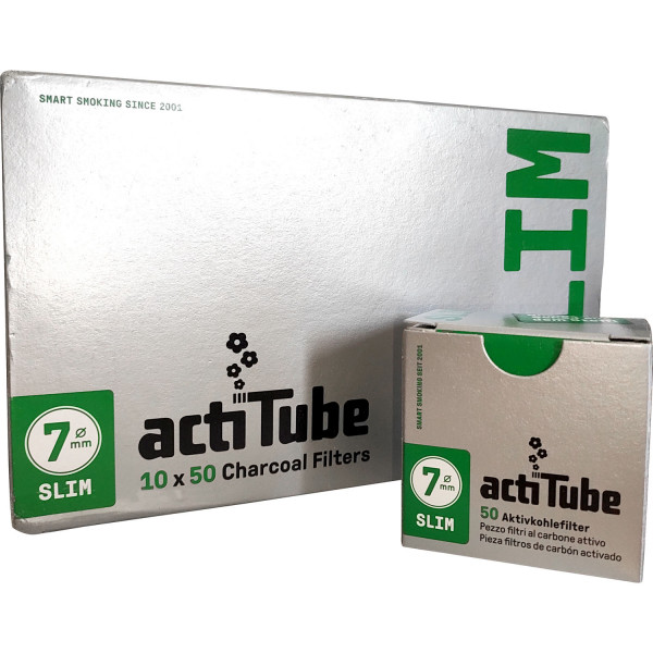 actiTube Slim 7 mm Aktivkohlefilter (10 x 50 Stück)
