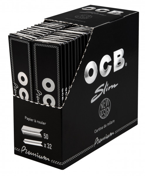OCB Slim Premium schwarz (50 Heftchen à 32 Blatt)