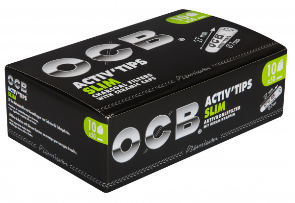 OCB Activ'Tips Slim 7 mm Aktivkohlefilter (VE: 10 x 50 Stück)