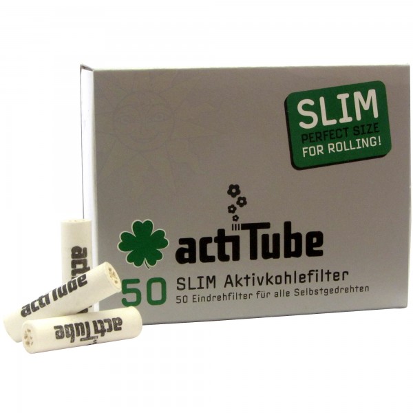 actiTube SLIM Aktivkohlefilter (50 Stück)